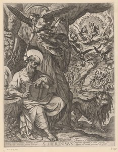 ح. هيرونيموس في البرية يتأمل الدينونة الأخيرة S. Hieronimus (العنوان على الكائن) بواسطة انطونيو تمبيستا