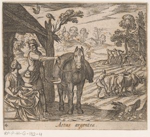العصر الفضي Aetas argentea (العنوان على الكائن) Metamorphoseon sive convertum (عنوان السلسلة) تحولات Ovid (عنوان السلسلة) بواسطة انطونيو تمبيستا