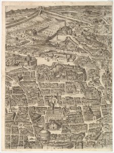 مخطط مدينة روما. الجزء 3 مع سانتا ماريا ماجوري ، البانثيون وتراجان ... ، 1645. بواسطة انطونيو تمبيستا