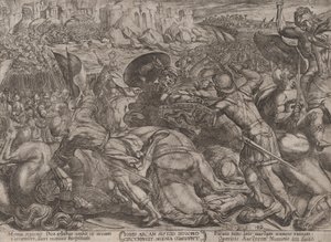 اللوحة 10: سقوط أريحا ، من "معارك العهد القديم" ، كاليفورنيا. 1 ... ، كاليفورنيا. 1590-كاليفورنيا. 1610. بواسطة انطونيو تمبيستا