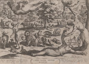 اللوحة 1: قايين قتل هابيل ، من "معارك العهد القديم" ، كاليفورنيا. 1590 ... ، كاليفورنيا. 1590-كاليفورنيا. 1610. بواسطة انطونيو تمبيستا