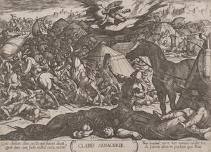 اللوحة 21: ملاك الرب يهزم جيش سنحاريب من Th ...، ca. 1590-كاليفورنيا. 1610. بواسطة انطونيو تمبيستا