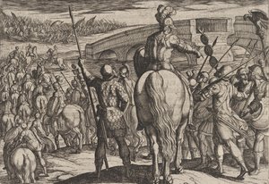 اللوحة 24: عودة الحرس المتقدم للقوات الرومانية الجديدة من حرب الرومان ... ، 1611. بواسطة انطونيو تمبيستا