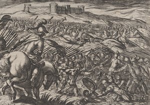 اللوحة 29: المدنيون يغمرون الأرض عن طريق كسر الحواجز بشكل دفاعي ، من حرب الجمهورية ... ، 1611. بواسطة انطونيو تمبيستا