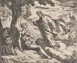 اللوحة 2: خلق الإنسان البشري ، من تحولات أوفيد 1606. بواسطة انطونيو تمبيستا