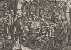 اللوحة 4: يخبر سيفيليس الحكماء الهولنديين أنهم يعاملون مثل العبيد من قبل الرومان ... ، 1611. بواسطة انطونيو تمبيستا