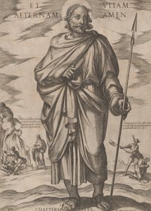 القديس ماتياس ، من "المسيح ومريم والرسل" ، كاليفورنيا. 1590-كاليفورنيا. 1610. بواسطة انطونيو تمبيستا