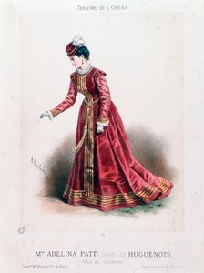 صورة للمغنية أديلين باتي (1843-1919) مثل عيد الحب في أوبرا Les Huguenots بواسطة جياكومو مايربير (1791-1864).