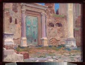 Le Temple de Janus a Rome (Italie) (The Temple of Janus in Rome) - عمل من قبل Appolinari Mikhaylovich Vasnetsov (1856-1933) ، زيت على كرتون ، الفن الروسي في القرن التاسع عشر - متحف N Yaroshenko للفنون ، كيسلوفودسك (روسيا)