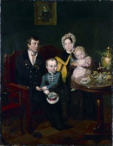 صورة عائلية ، 1837 بواسطة أبولون نيكولايفيتش موكريتسكي