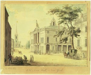 The Old Town Hall (Federal Hall) مدينة نيويورك ، 1798 (جرافيت ، مرحاض ، قلم وحبر على ورق) بواسطة أرشيبالد روبرتسون