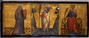 سانت بنديكت ، سانت كريستوفر وسانت كاترين ، c.1400 (تمبرا على خشب الحور) بواسطة أريتينو لوكا سبينيلو أو سبينيللي