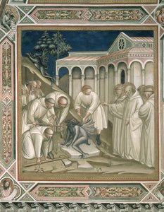الحجر الثقيل ، التفاصيل من حياة القديس بنديكت (c.480-c.550) ، في Sacristy ، 1387