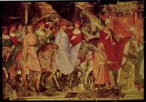تاريخ البابا ألكسندر الثالث (1105-81): مدخل البابا والإمبراطور فريدريك بارباروسا (c.1123-90) إلى روما ، 1407 (التفاصيل)