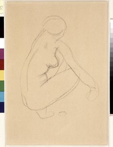 عارية القرفصاء. رسم أريستيد مايول (1861-1944). قلم رصاص على ورق. قاتمة: 32x23 سم. متحف كانتيني ، مرسيليا بواسطة أريستيد مايول