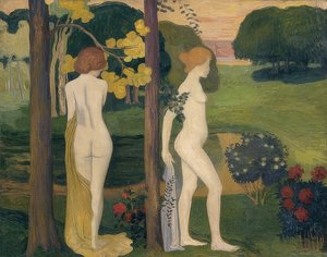 اثنين من العراة في المناظر الطبيعية (Deux nus dans un paysage). حوالي 1895-1900