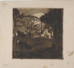 Le Soir (مساءً) أو La Glaneuse (The Gleaner) 1893 (حفر ، مائية ، غسيل ، روليت) بواسطة أرماند سيجين
