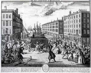 The View and Humours of Billingsgate، 1736 بواسطة أرنولد فان هايكن