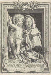 مريم مع المسيح الطفل Spes Nostra Salve (العنوان على الكائن)