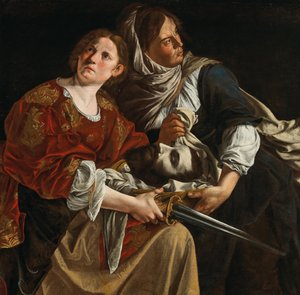 جوديث مع رأس Holofernes وخادم. بواسطة الأرطماسيا Gentileschi