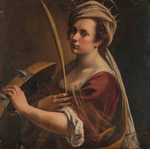 بورتريه ذاتي للقديسة كاترين من الإسكندرية ، حوالي عام 1616 (زيت على قماش) بواسطة الأرطماسيا Gentileschi