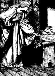 Morgan le Fay يسرق سيف آرثر بواسطة آرثر (بعد) راكهام