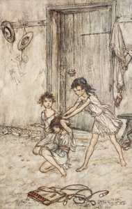 كانت امرأة مشاكسة عندما ذهبت إلى المدرسة ، رسم توضيحي من `` حلم ليالي منتصف الصيف '' بقلم ويليام شكسبير بواسطة آرثر (بعد) راكهام