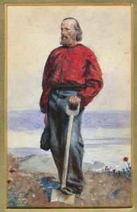 جوزيبي غاريبالدي في جزيرة كابري - أووفر دي آرثر بويد هوتون (1836-1875) - 1860 - ألوان مائية على الورق - 25.5 × 18 - مجموعة خاصة بواسطة آرثر بويد هوتون
