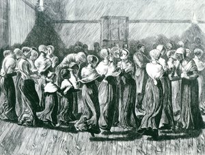 الهزازات في اجتماع: الرقص الديني ، رسم توضيحي من ، الجرافيك ، نُشر في 14 مايو 1870 بواسطة آرثر بويد هوتون