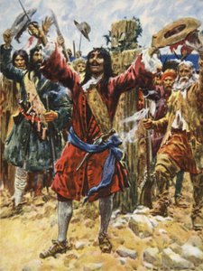 La Salle يستحوذ على لويزيانا ، رسم توضيحي من "This Country of Ours، The Story of the United States" لسعادة إي. مارشال بواسطة آرثر سي (بعد) مايكل