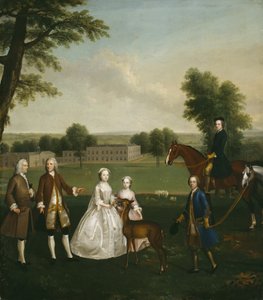 توماس ليستر والأسرة في حديقة Gisburne Park ، 1740-41 بواسطة آرثر ديفيس