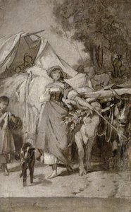 شريحتان من grisaill إلى "Hermann and Dorothea" بواسطة آرثر جورج فرايهر فون رامبرج