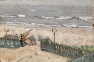 أكواخ الاستحمام مع الصياد والكلب ، ج .1900