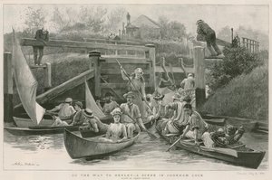 في الطريق إلى Henley - مشهد في Cookham Lock بواسطة آرثر هوبكنز