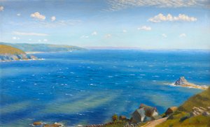 دراسة لـ Hannafore، West Looe (زيت على ظهر السفينة) بواسطة آرثر هيوز