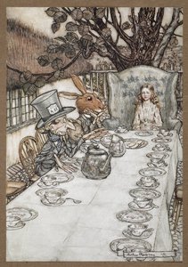 أليس في حفل شاي Mad Hatter مع March Hare و Dormouse و Mad Hatter بواسطة آرثر راكهام