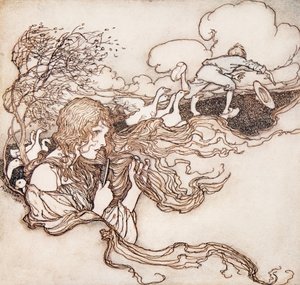 ضربة ، ضربة ، نسيم صغير ، والاستيلاء على قبعة كونرادس. من حكايات الإخوة جريم ، حانة. 1909
