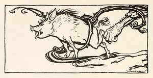 كارل يصطاد خنزير بري في العشاء ، من Carl of the Drab Coat in Irish Fairy Tales بواسطة آرثر راكهام
