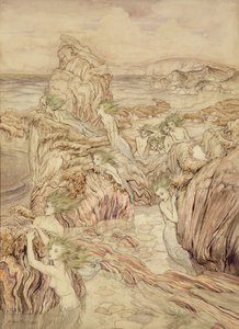 ابنة البحر ، رسم توضيحي من التفاح الذهبي الثلاثة ، بقلم ناثانيال هوثورن (قلم وحبر ومرحاض على ورق) بواسطة آرثر راكهام