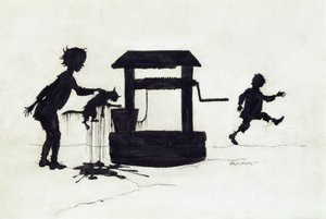 دينغ دونغ بيل ، رسم توضيحي من Mother Goose: The Old Nursery Rhymes ، نُشر عام 1913 (قلم وحبر) بواسطة آرثر راكهام