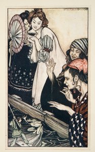 لقاء جاليفر مع الضفدع ، من رحلات جاليفر بقلم جوناثان سويفت (1667 - 1745) ، حانة. 1909 (لون ليثو) بواسطة آرثر راكهام