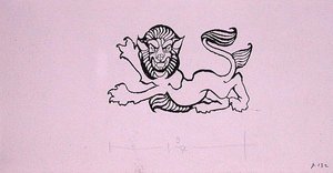 Heraldic Lion ، رسم توضيحي لـ 'The Allies Fairy Book' ، نُشر عام 1916 (قلم وحبر على ورق) بواسطة آرثر راكهام