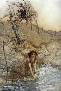 هيرميا: رسم توضيحي لآرثر راكهام (1867-1939) لحلم ليلة صيفية بقلم ويليام شكسبير بواسطة آرثر راكهام