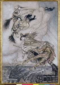 مهلا! يصل مدخنة لاس! مرحبًا بك! ، توضيح في كتاب The Ingoldsby Legends of Mirth and Marvels ، 1907 (قلم وحبر مع مرحاض على ورق) بواسطة آرثر راكهام