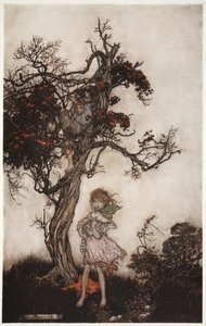 كان أطفاله متوحشين ومتوحشون كما لو أنهم لا ينتمون إلى أحد. ، من Rip Van Winkle by Washington Irving ، حانة. 1910 بواسطة آرثر راكهام
