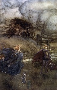 رسم إيضاحي لآرثر راكهام (1867-1939) لحلم ليلة صيفية بقلم ويليام شكسبير بواسطة آرثر راكهام