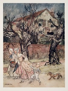 حكايات رائعة من Haunted Fields و Haunted Brooks و Haunted Houses ، من The Legend of Sleepy Hollow تأليف Washngton Irving (1783 - 1859) ، حانة. 1928 بواسطة آرثر راكهام