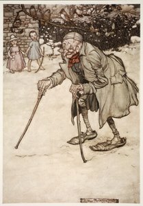 رجل يبلغ من العمر بعصيان ، من Rip Van Winkle by Washington Irving ، حانة. 1910 بواسطة آرثر راكهام