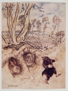 صلصة البصل! صلصة البصل! لاحظ بسخرية ، وذهب قبل أن يتمكنوا من التفكير في الرد ، من Wind in the Willows بواسطة Kenneth Grahame (1859 - 1932) ، حانة. 1940 بواسطة آرثر راكهام