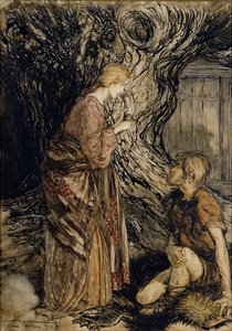 Siegmund و Sieglinde ، رسم توضيحي من Rhinegold و the Valkyrie بواسطة Richard Wagner ، Heinemann ، 1910 (قلم وحبر مع مرحاض على ورق) بواسطة آرثر راكهام
